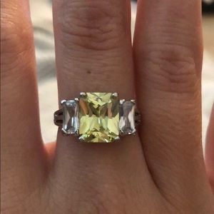 Three Stone Emerald Cut Ring